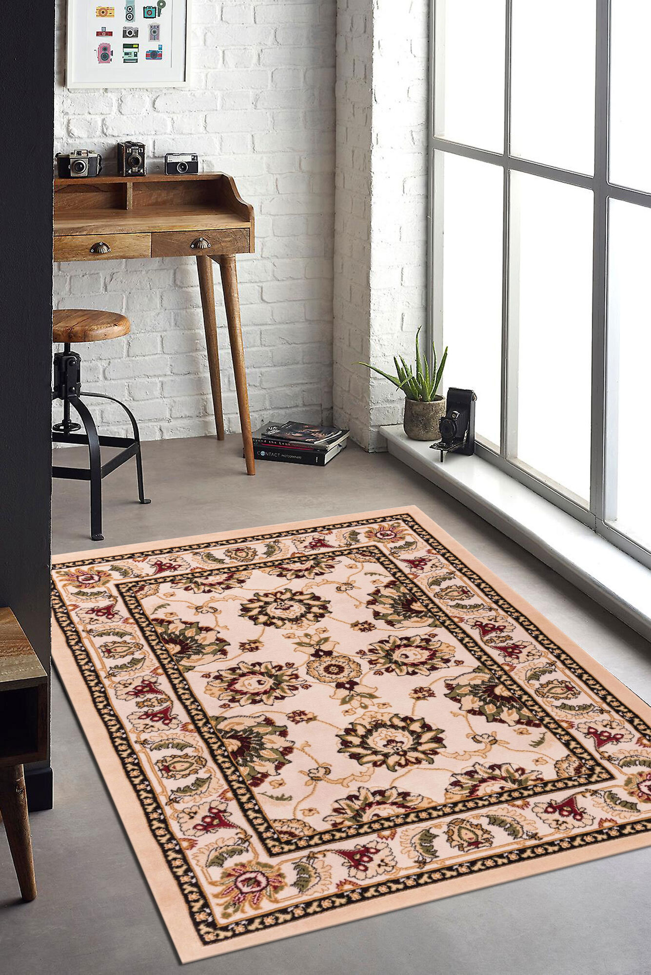 Large View Atlanta Traditional Classic Cream Rug