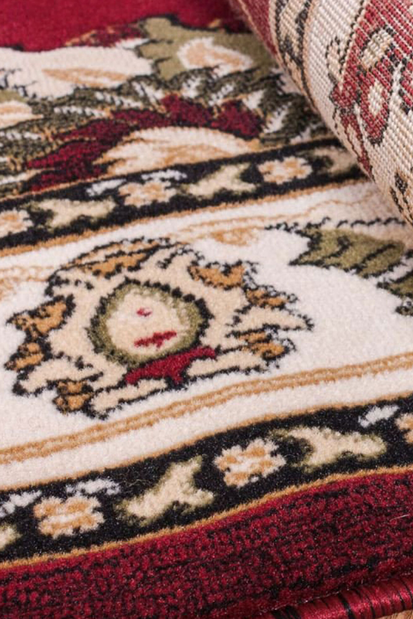 Large View Atlanta Red Traditional Floral Rug