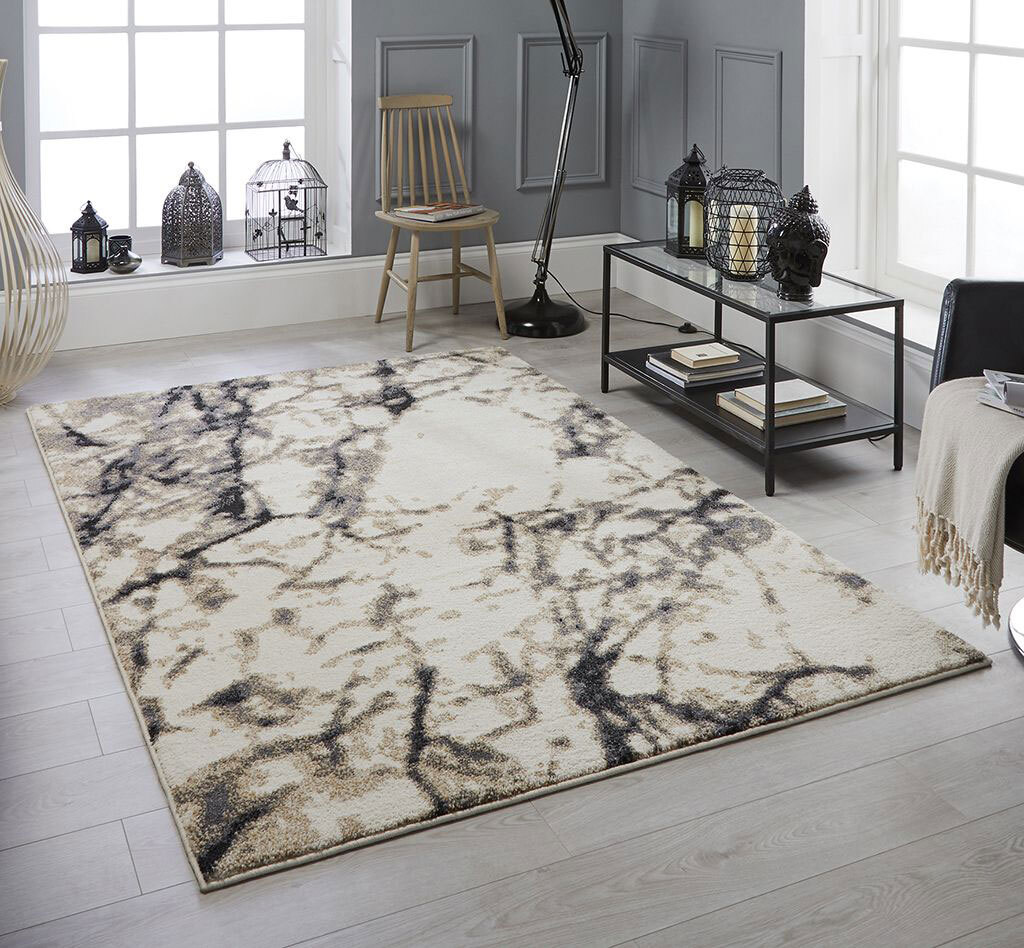 Alex Beige Marble Pattern Rug