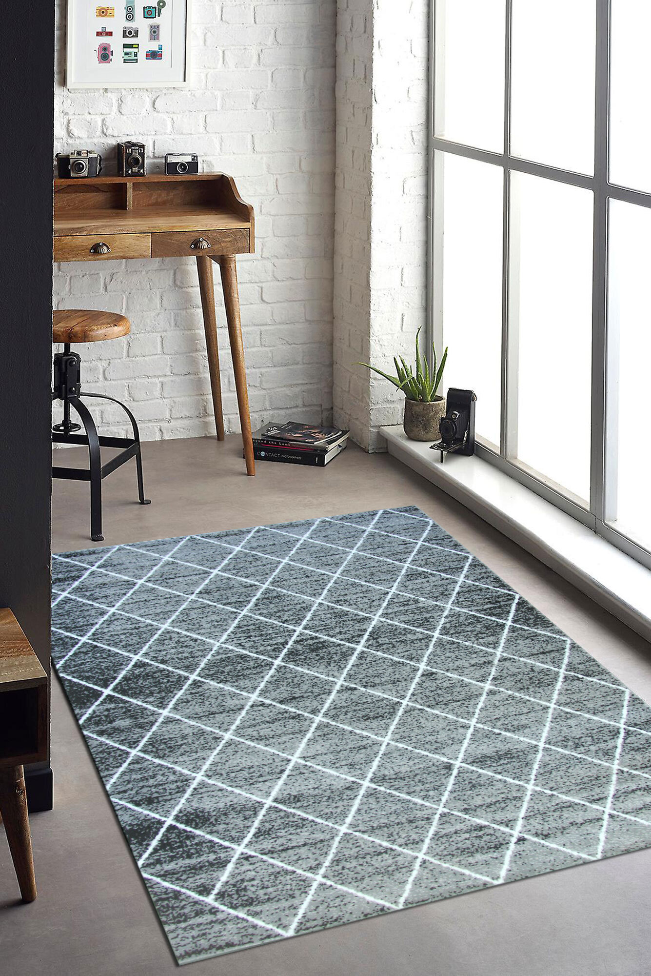 Atlanta Moroccan Grey Trellis Rug