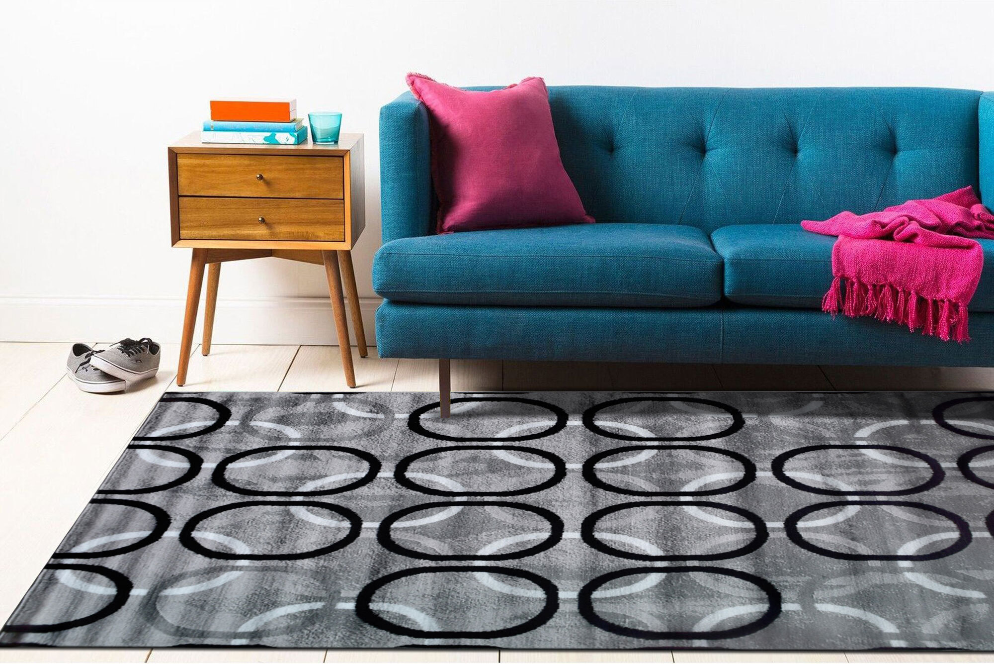 Large View Atlanta Modern Circle Pattern Rug
