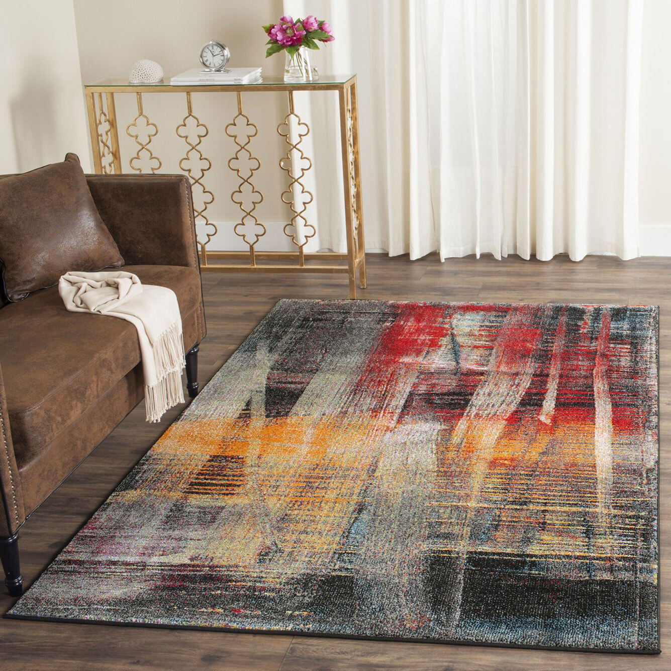 Adobe  Modern Brush Stroke Rug