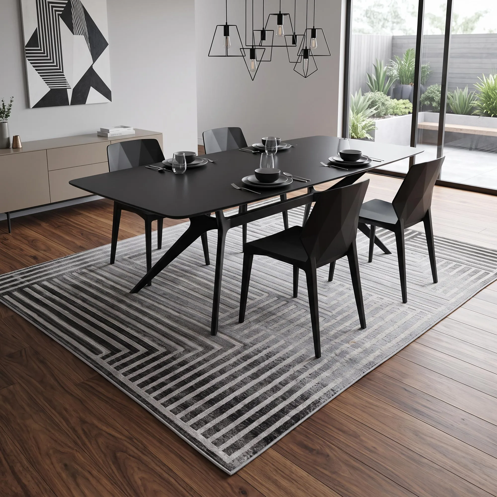 Amigo Geometric Lines Rug 