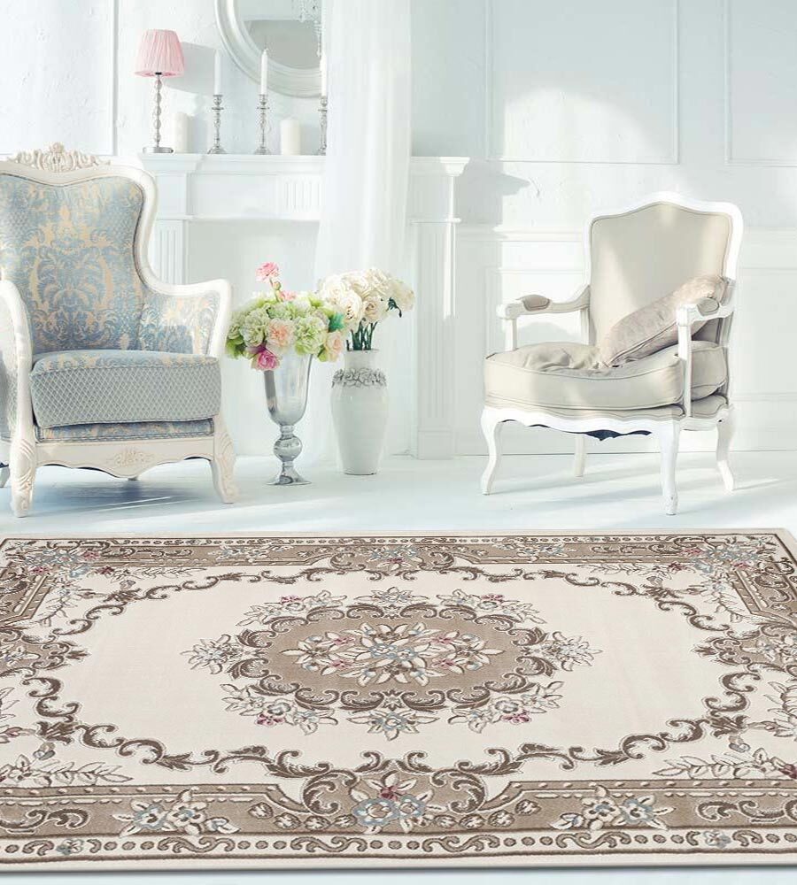Abbie Cream Aubusson Floral Rugs