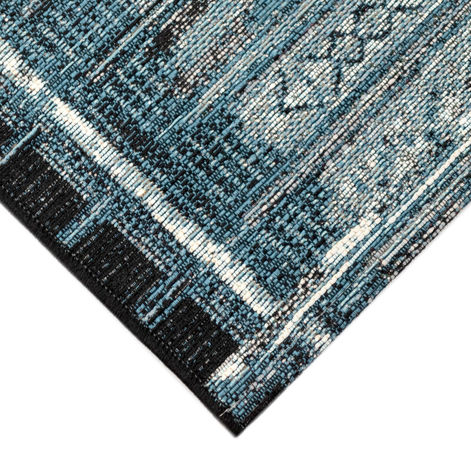 Large View Aperto Blue Tribal Pattern Rug