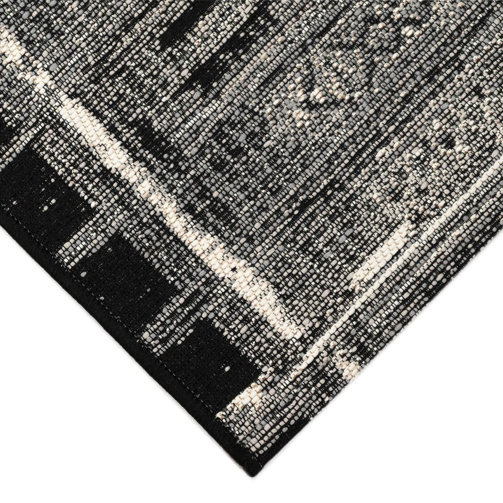 Aperto Black Tribal Pattern Rug