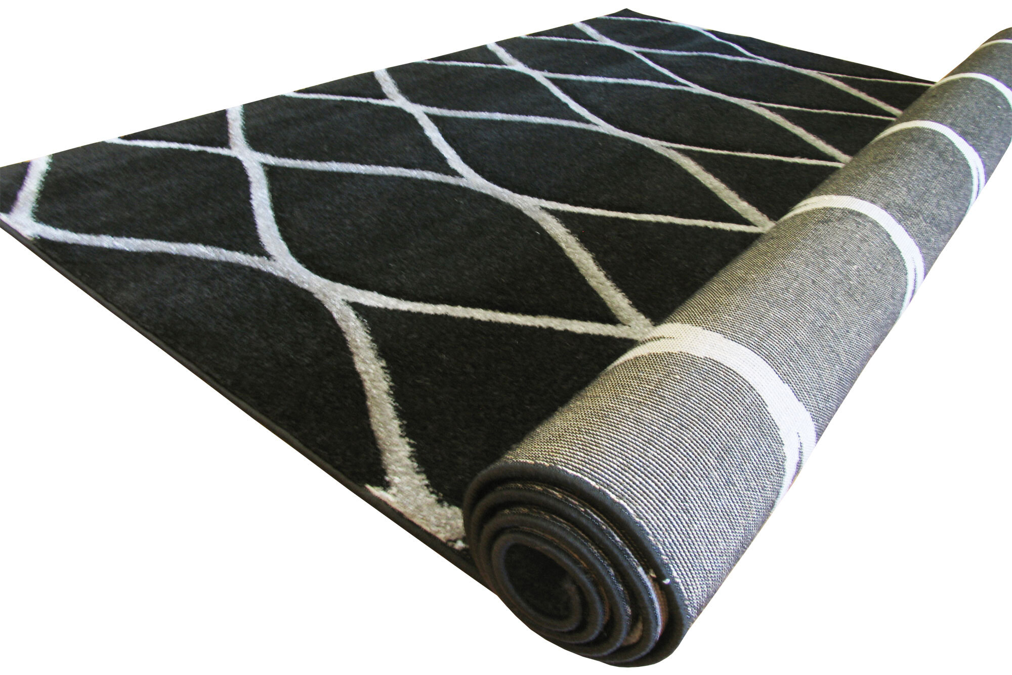 Bonnie Modern Black Trellis Rug