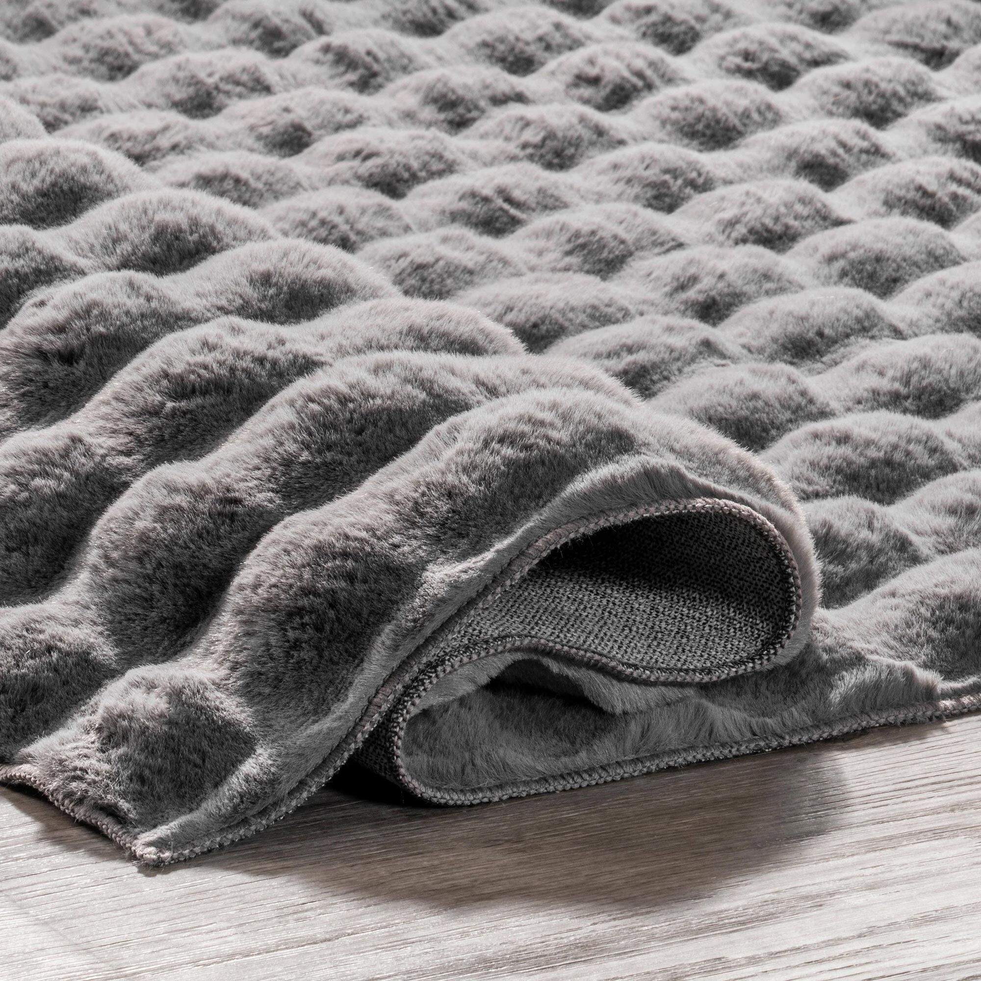 Large View Bubble Plush Washable Rug