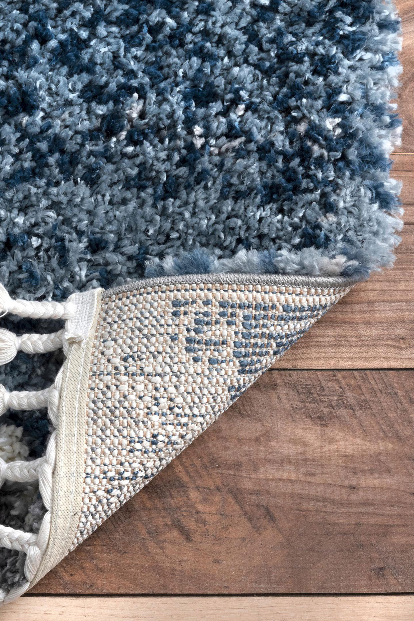 Large View Charles Blue Moroccan Shaggy Rug