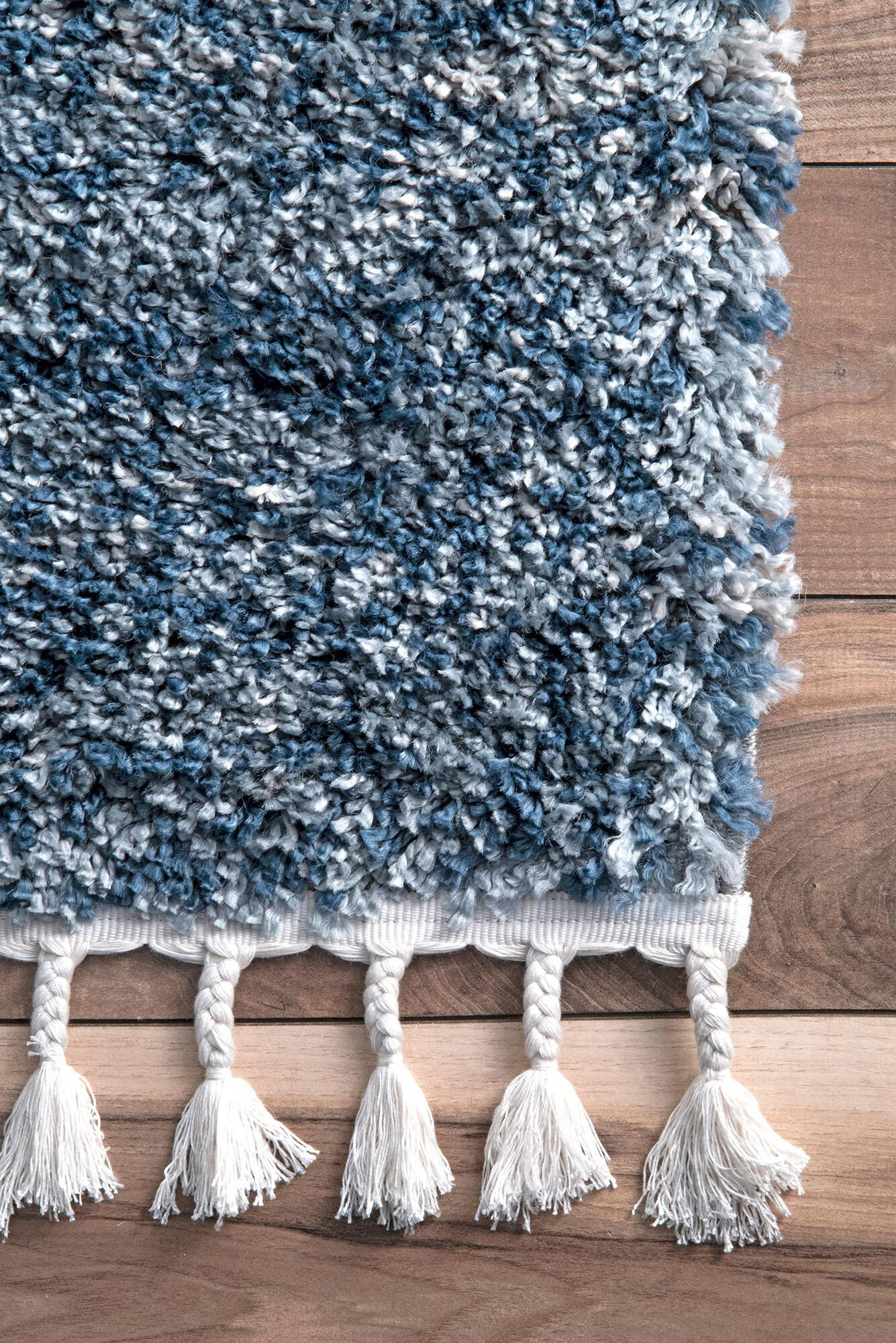Large View Charles Blue Moroccan Shaggy Rug