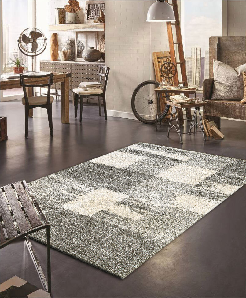 Large View Ciro Square Pattern Shaggy Rug