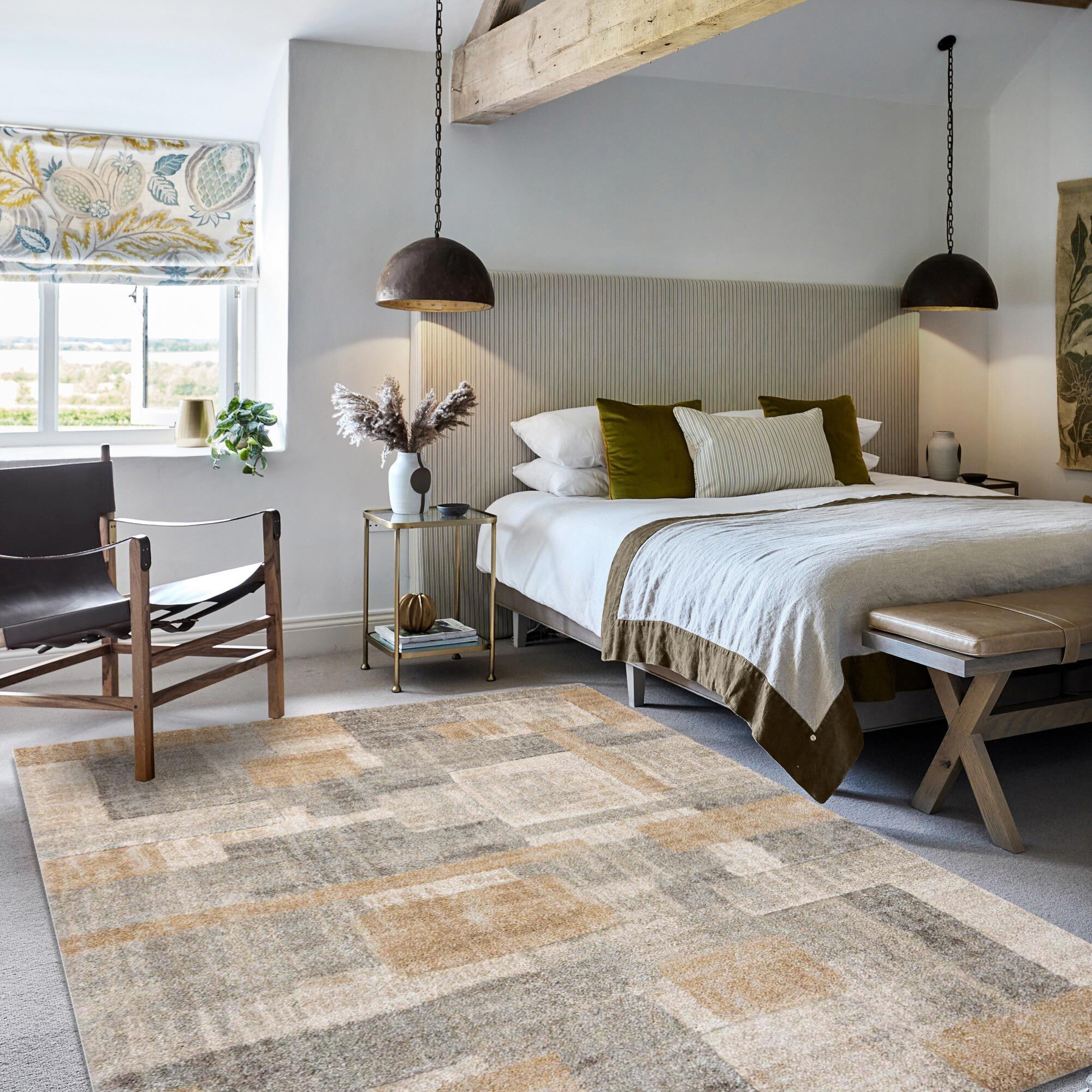Large View Cremona Geometric Carved Rug