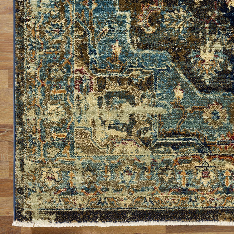 Large View Danny Navy Classic Medallion Rug