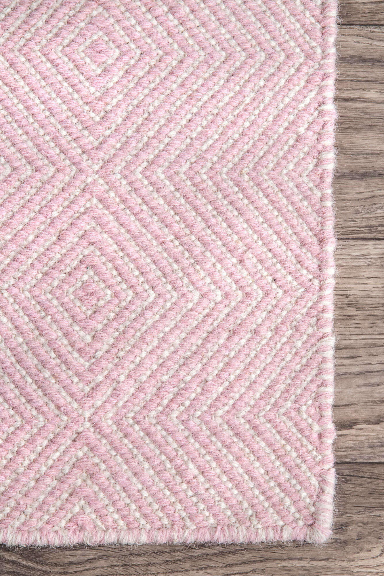 Dhurrie Pink Flatweave Wool Rug