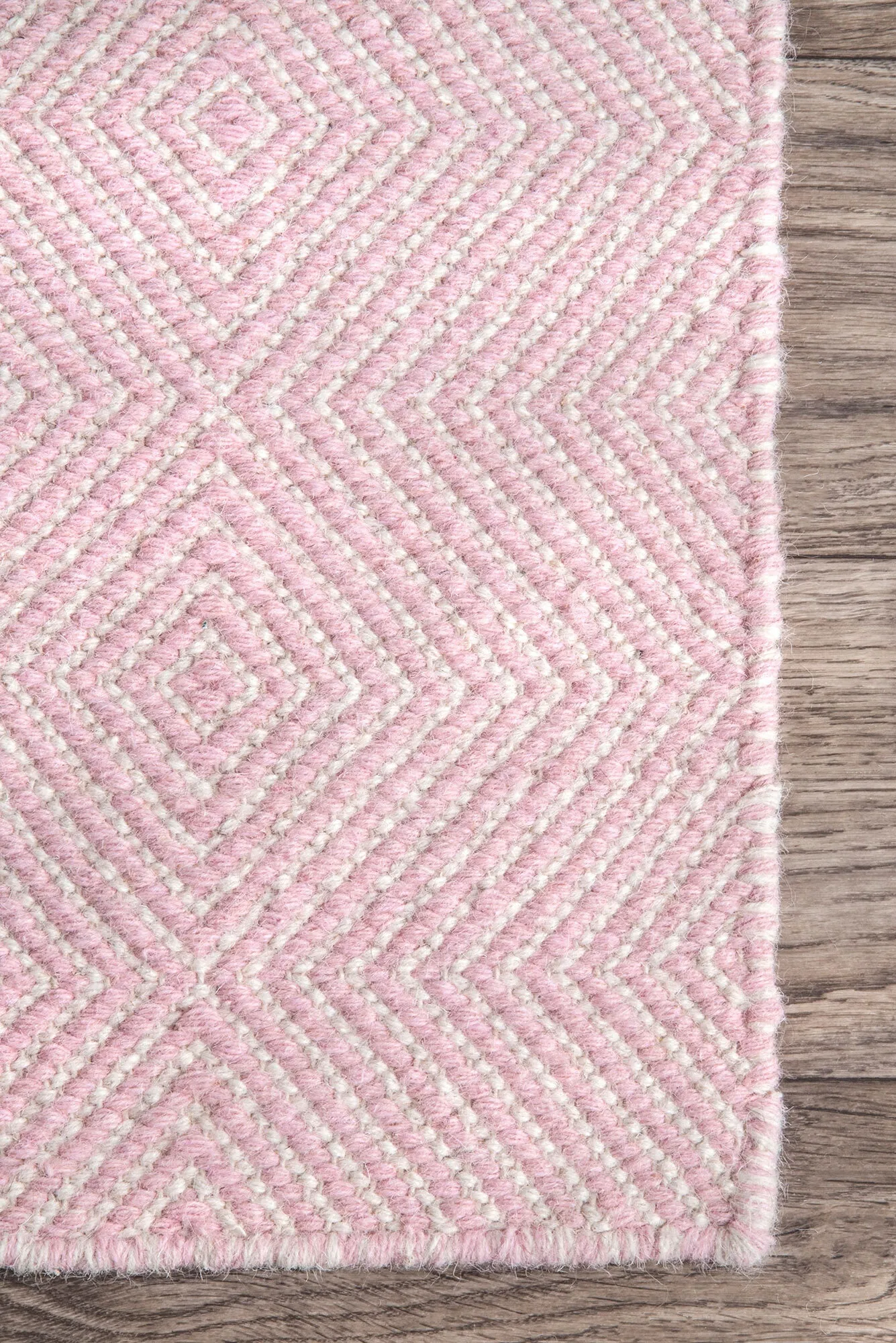Large View Dhurrie Pink Flatweave Wool Rug