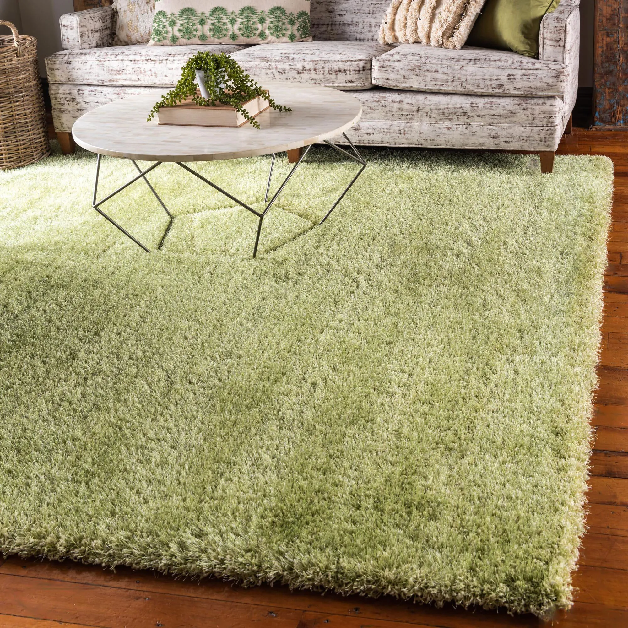 Dream Thick Green Shaggy Rug