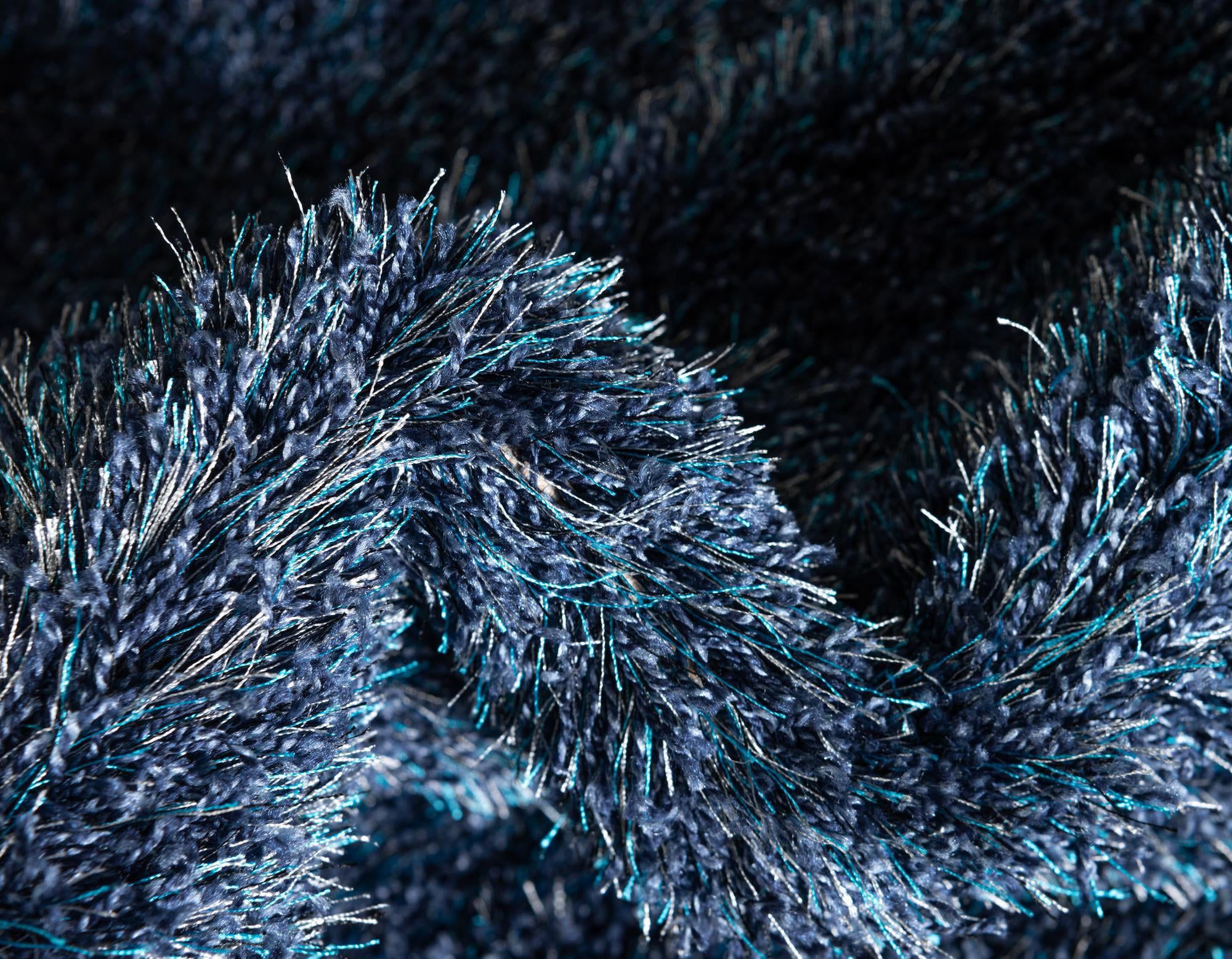 Dream Plain Blue Shaggy Rug