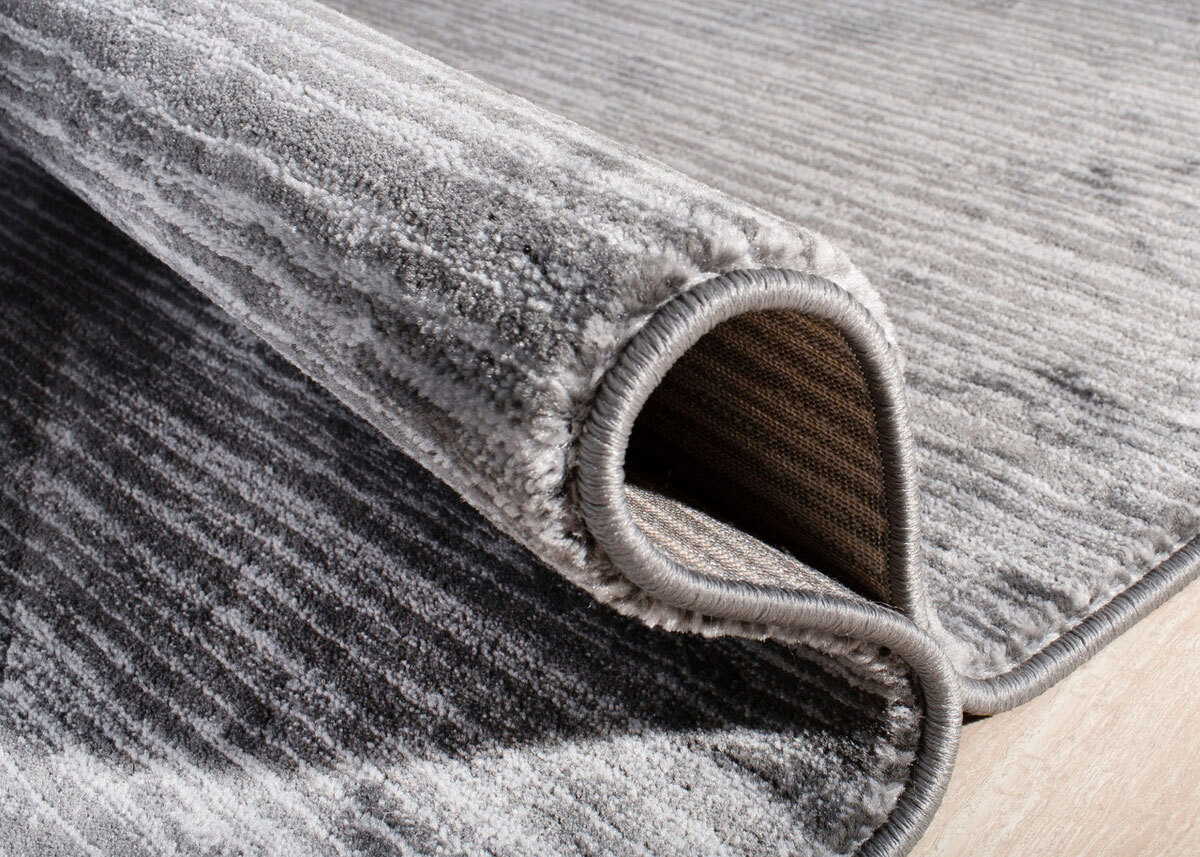 Large View Domani Modern Plain Grey Rug