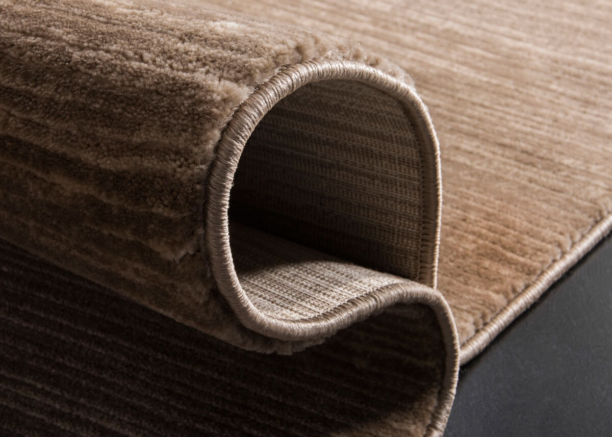 Large View Domani Modern Plain Brown Rug