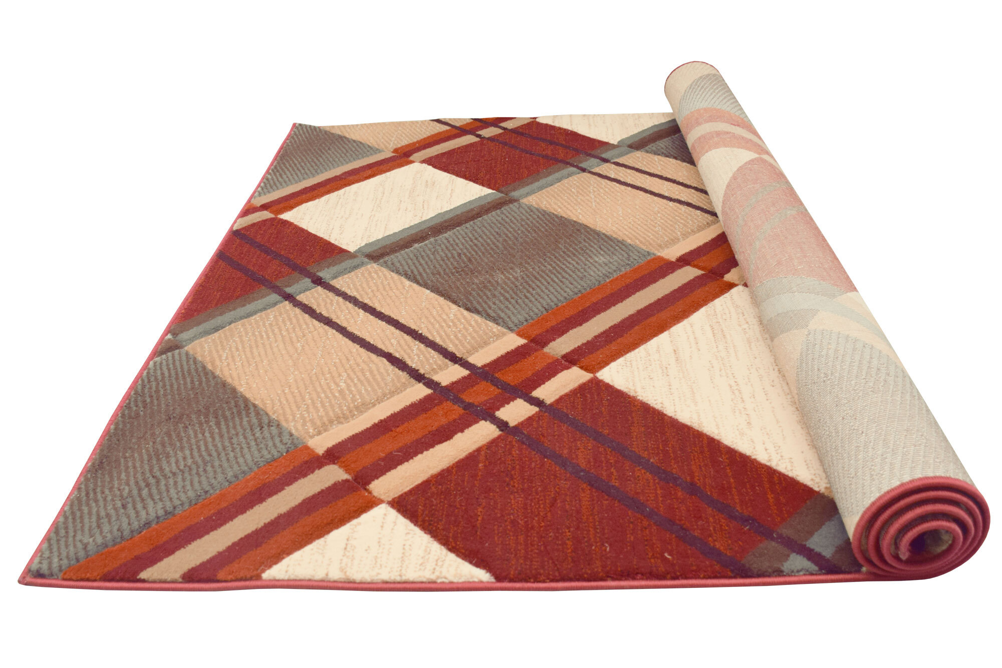 Eliza Carved Tartan Pattern Rug