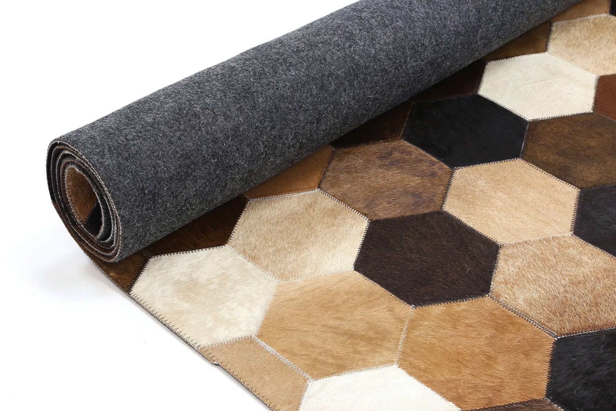 Large View Elena Cow Hide Leather Rug