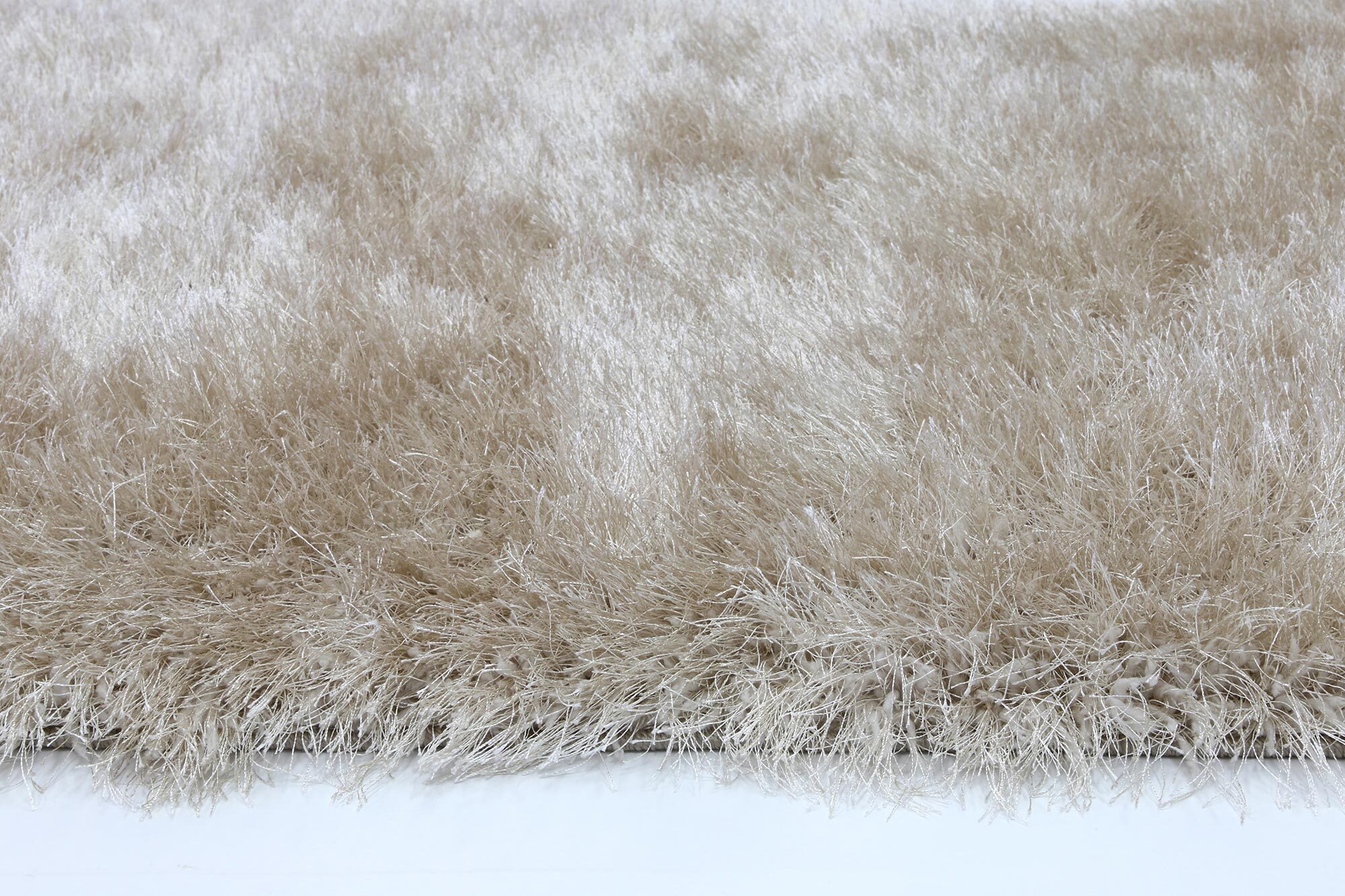 Large View Elisa Plain Beige Thick Shaggy Rug