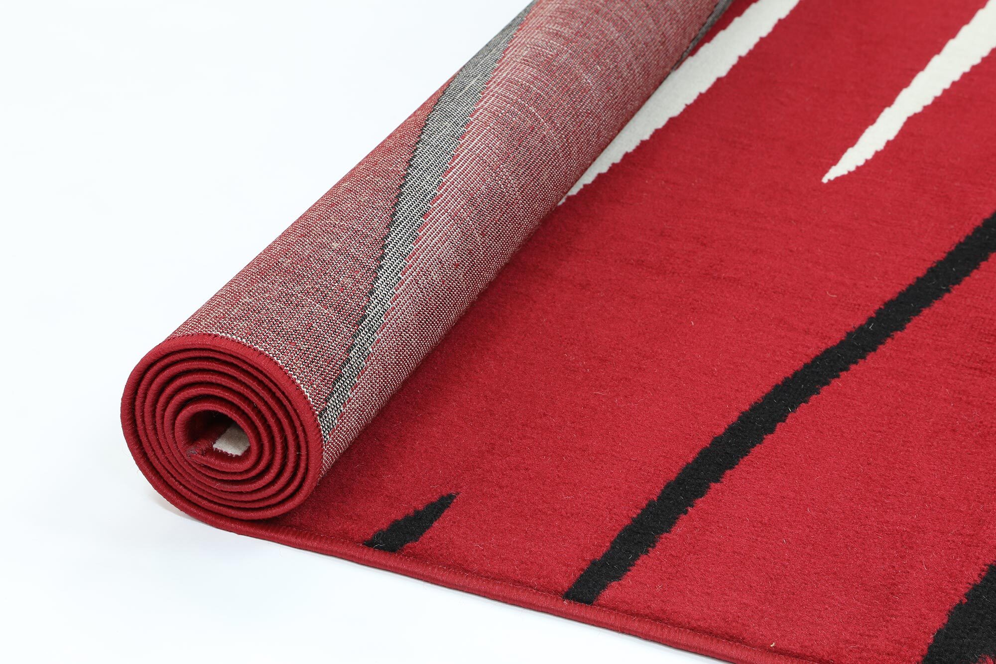 Emma Red Modern Striped Rug