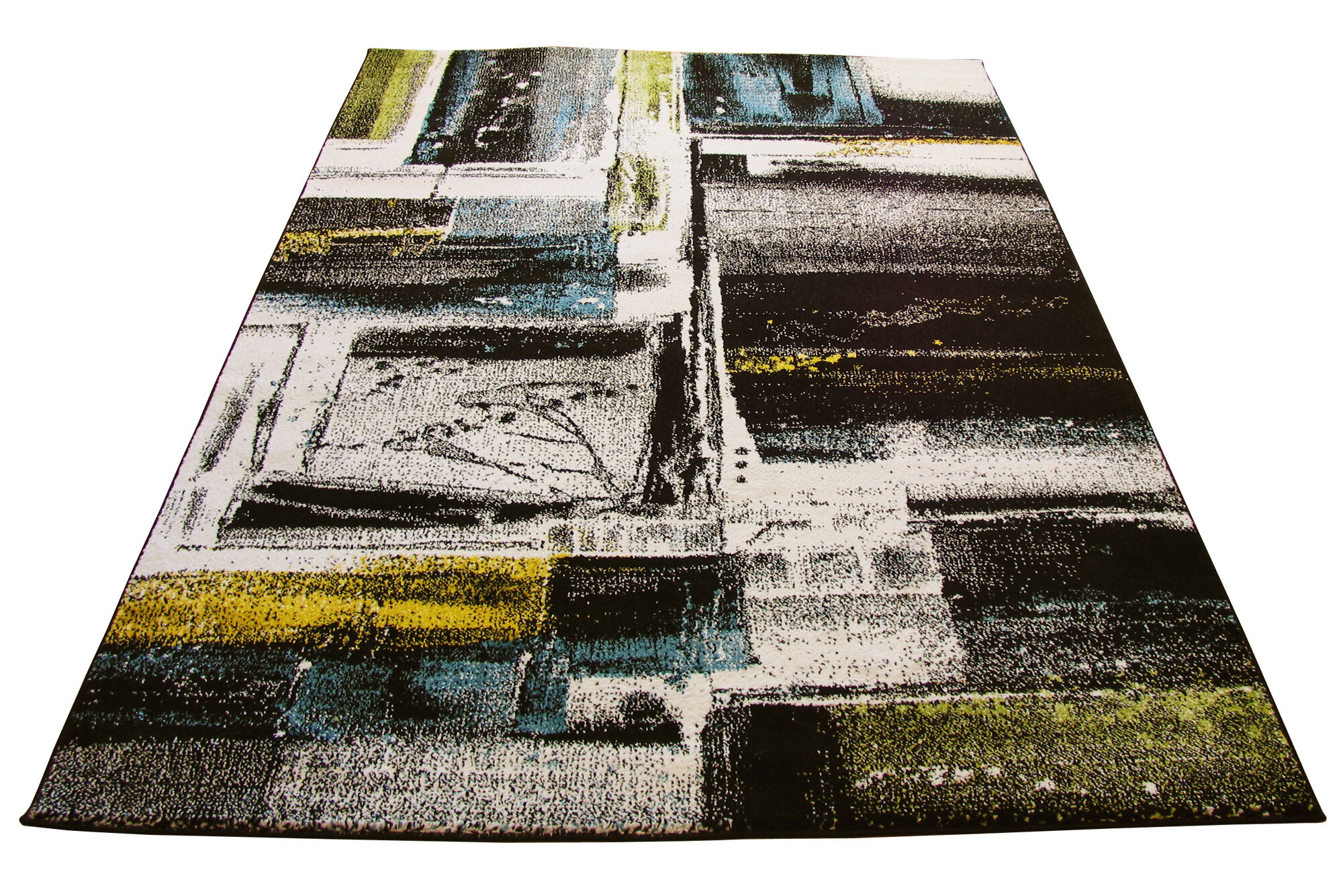 Ellen Black Modern Abstract Rug