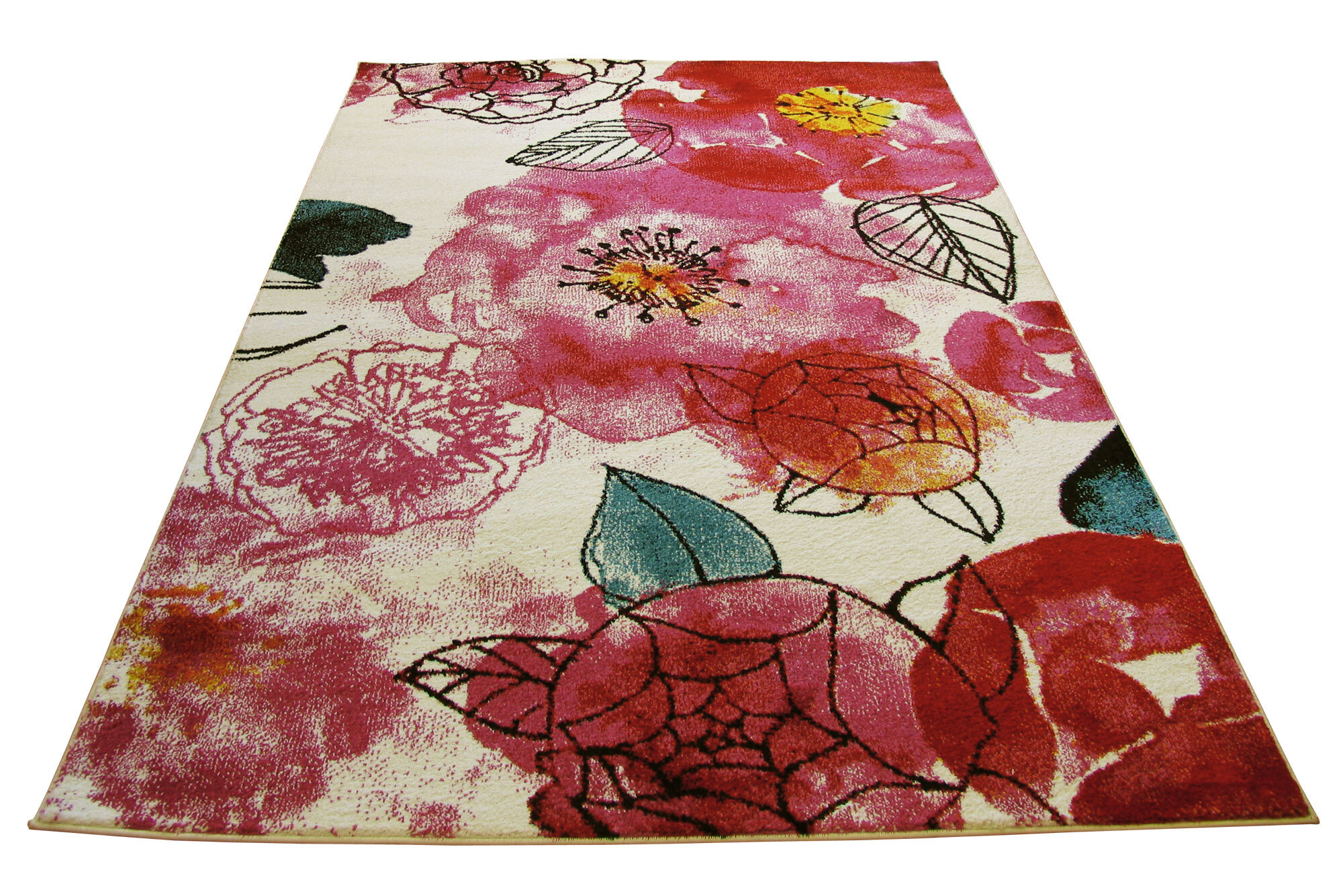 Large View Ellen Watercolor Floral Rug