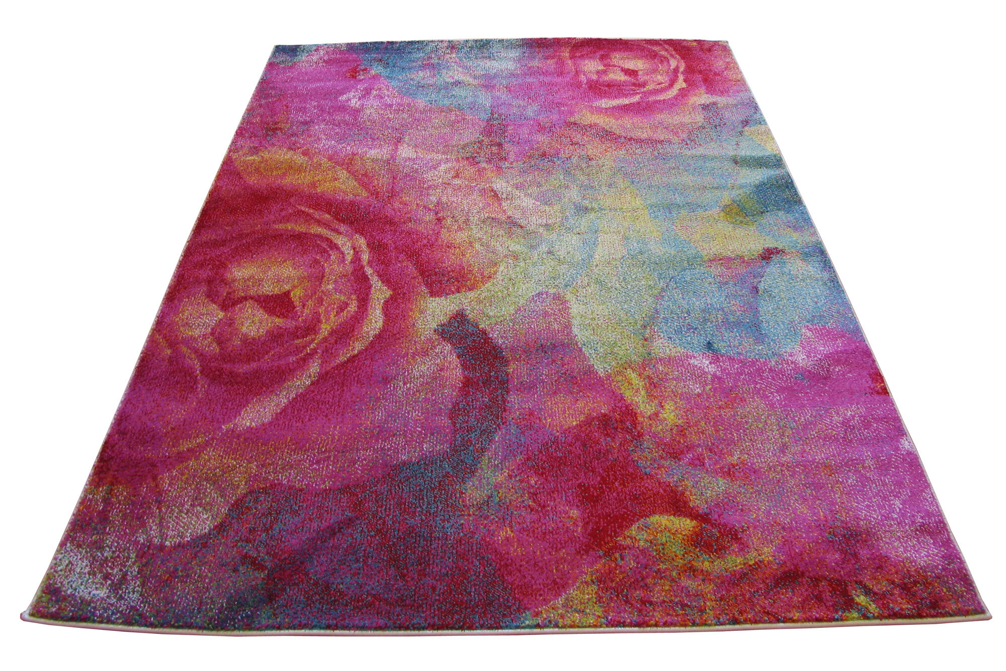 Large View Ellen Modern Rose Flower Rug