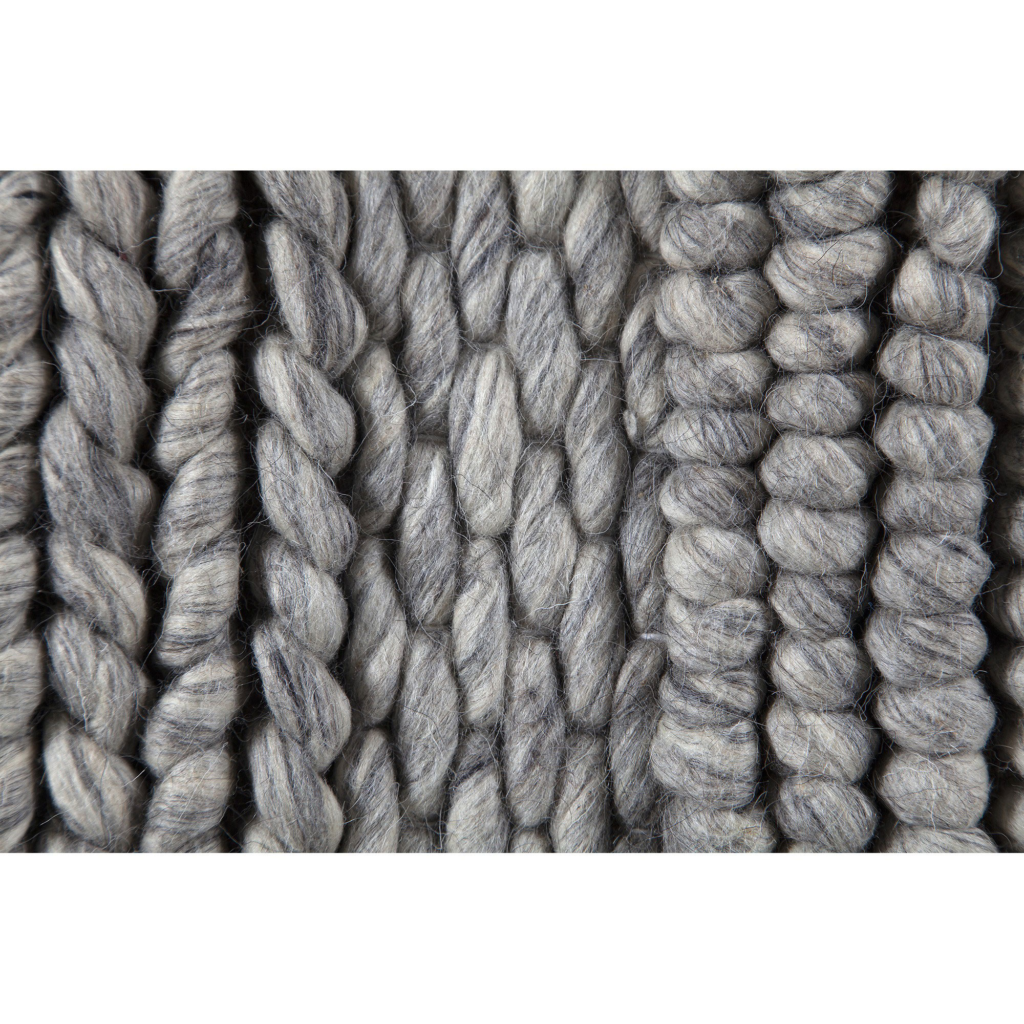 Echo Grey Hand Braided Wool Rug