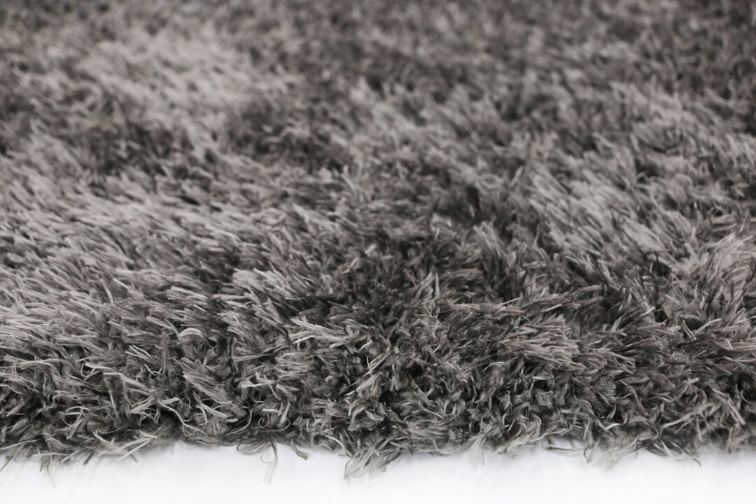 Large View Flavia Plain Black Soft Shaggy Rug
