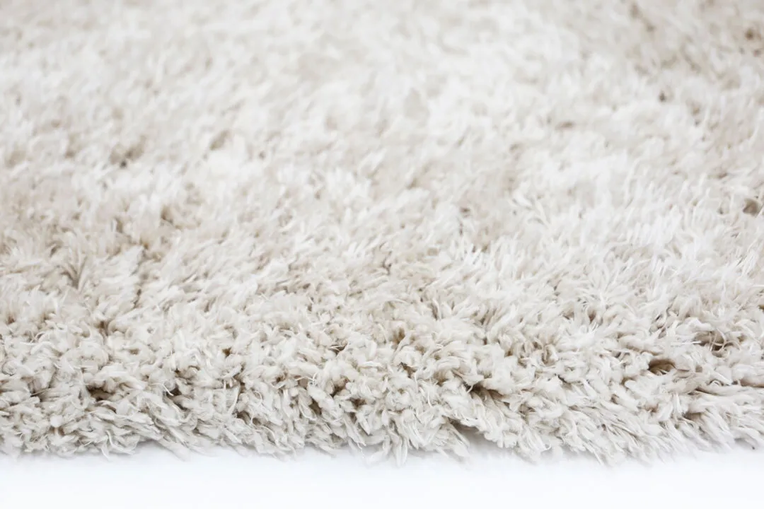 Large View Flavia Plain Cream Shaggy Rug
