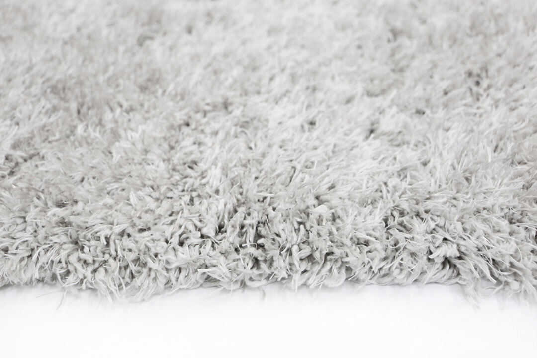 Large View Flavia Plain Grey Thick Shaggy Rug