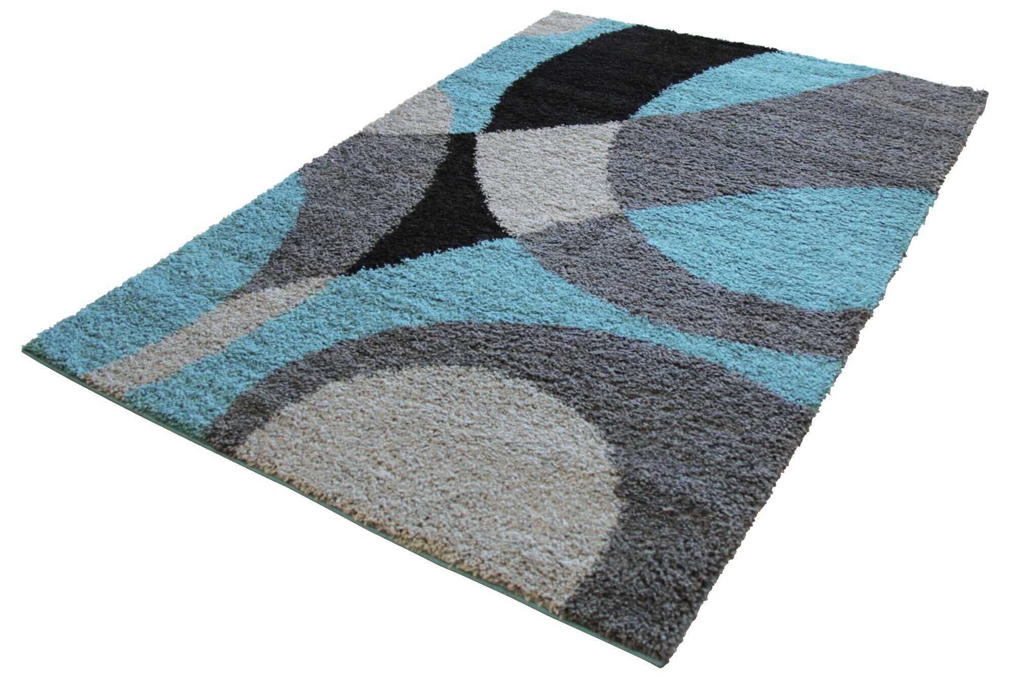 Large View Moss Modern Abstract Shag Rug