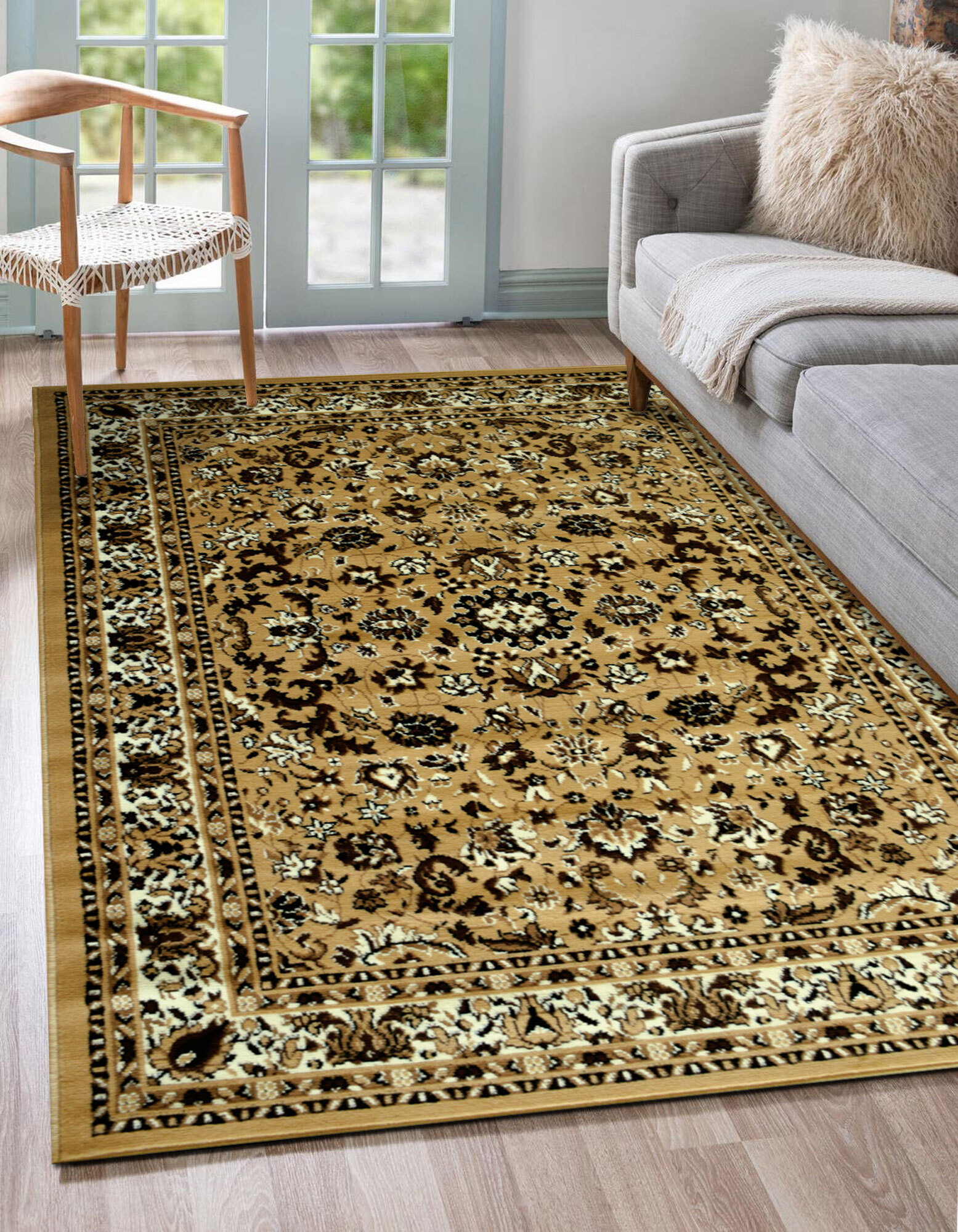 Large View Gil Beige Traditional Oriental Rug