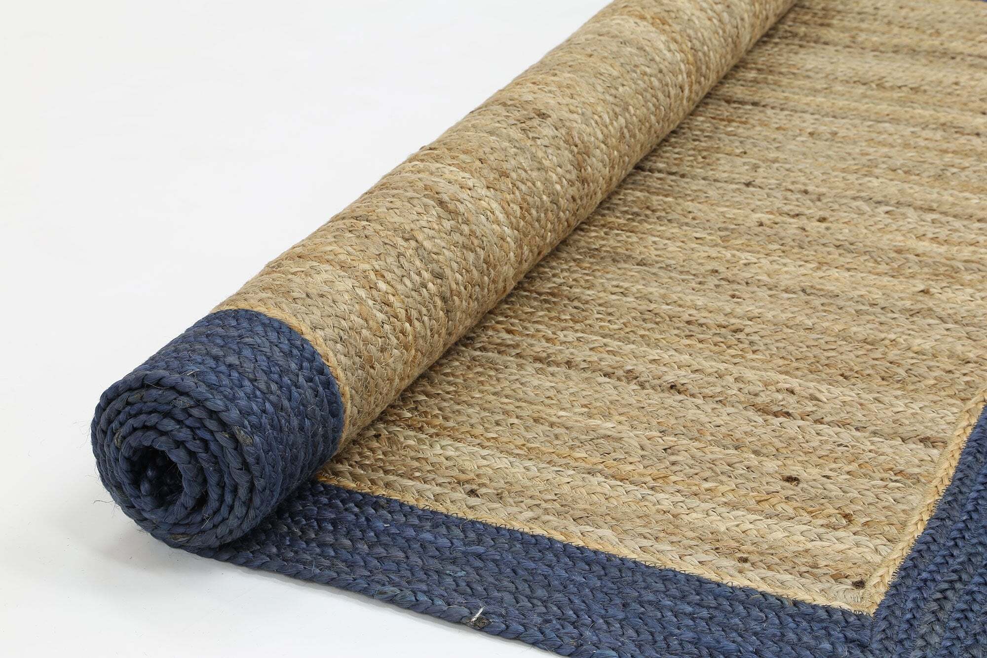 Large View Harrold Navy Border Jute Rug