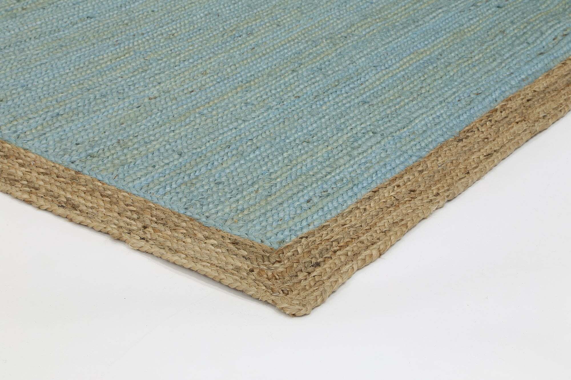 Harrold Light Blue Jute Border Rug