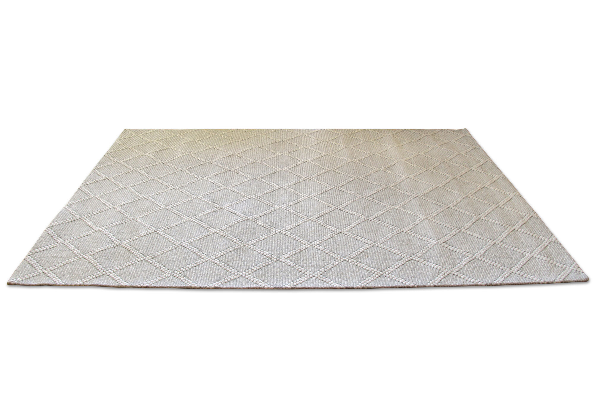 Large View Harper Grey Diamond Wool Rug