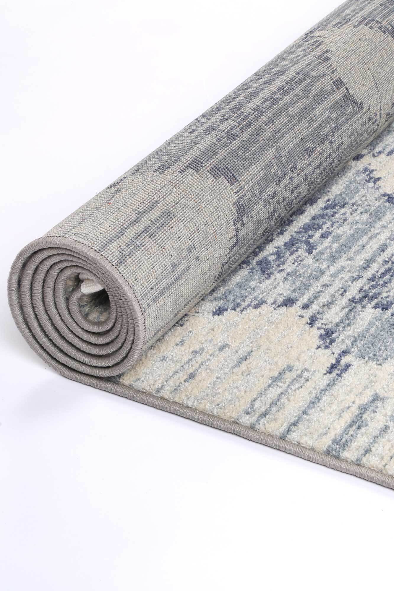 Large View Inti Moroccan Blue Geometric Rug