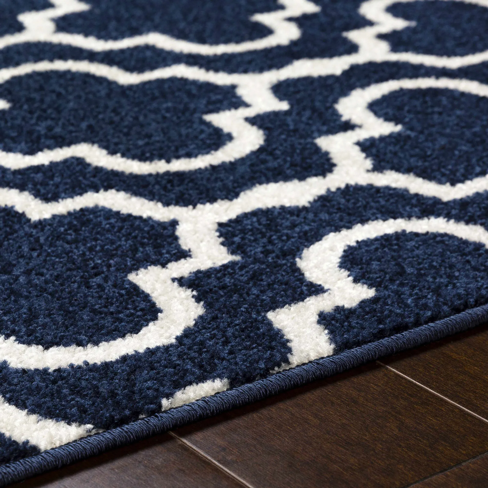 Jack Navy Trellis Pattern Rug