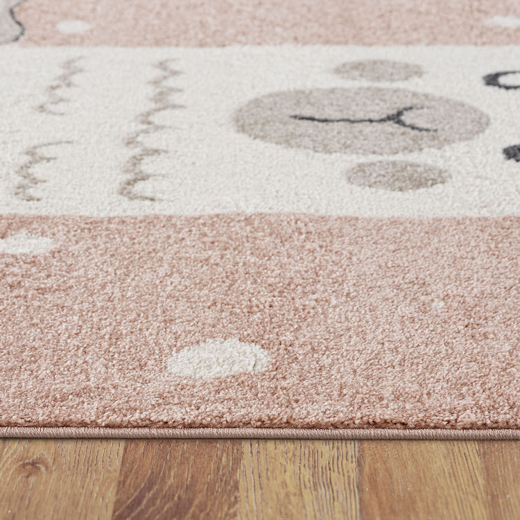 Large View Kade Llama / Alpaca Pink Kids Rug