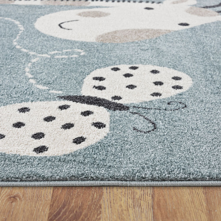 Large View Kade Giraffe Blue Kids Rug