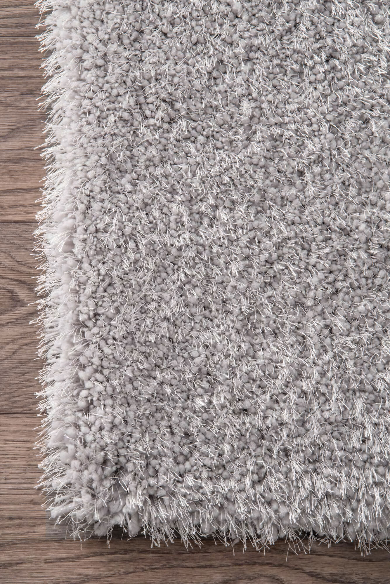 Liam Thick Plain Shaggy Silver Rug