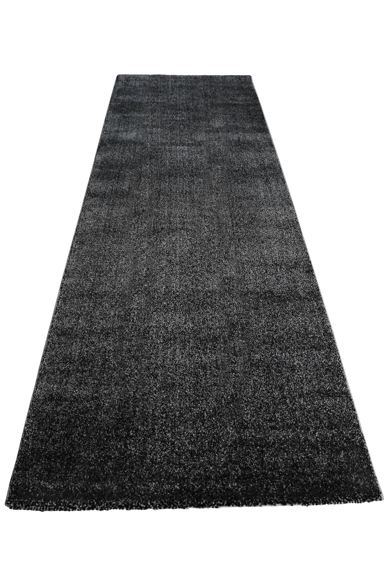 Large View Leo Modern Thick Plain Black Rug
