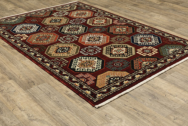 Large View Leah Classic Geometric Wool Rug