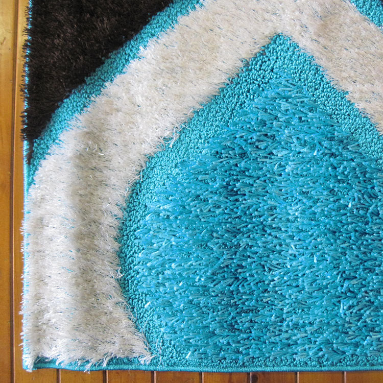 Logan Teal Modern Shaggy Rug