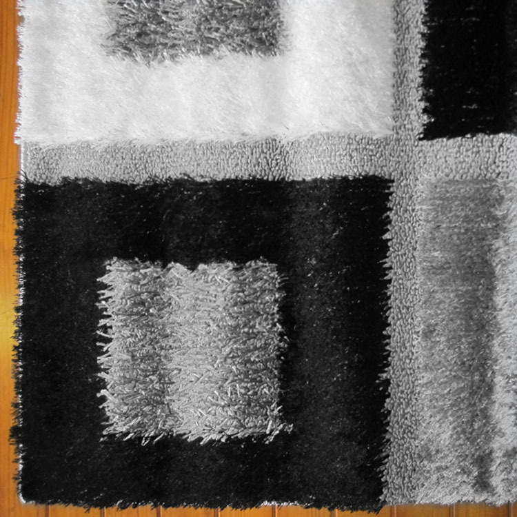 Large View Logan Square Pattern Shaggy Rug