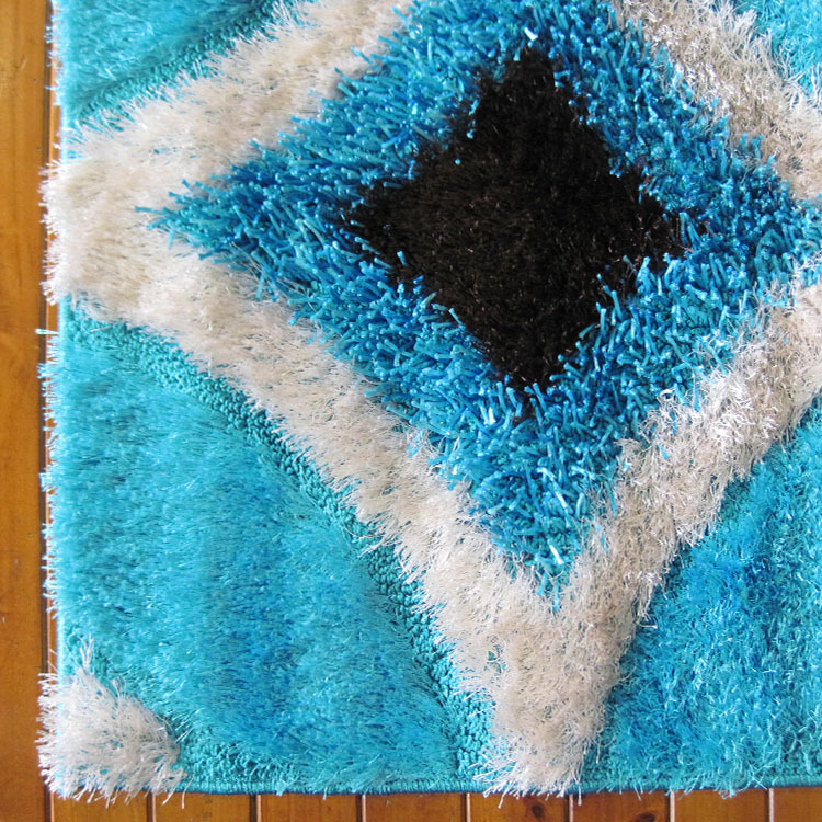 Large View Logan Modern Teal Shaggy Rug
