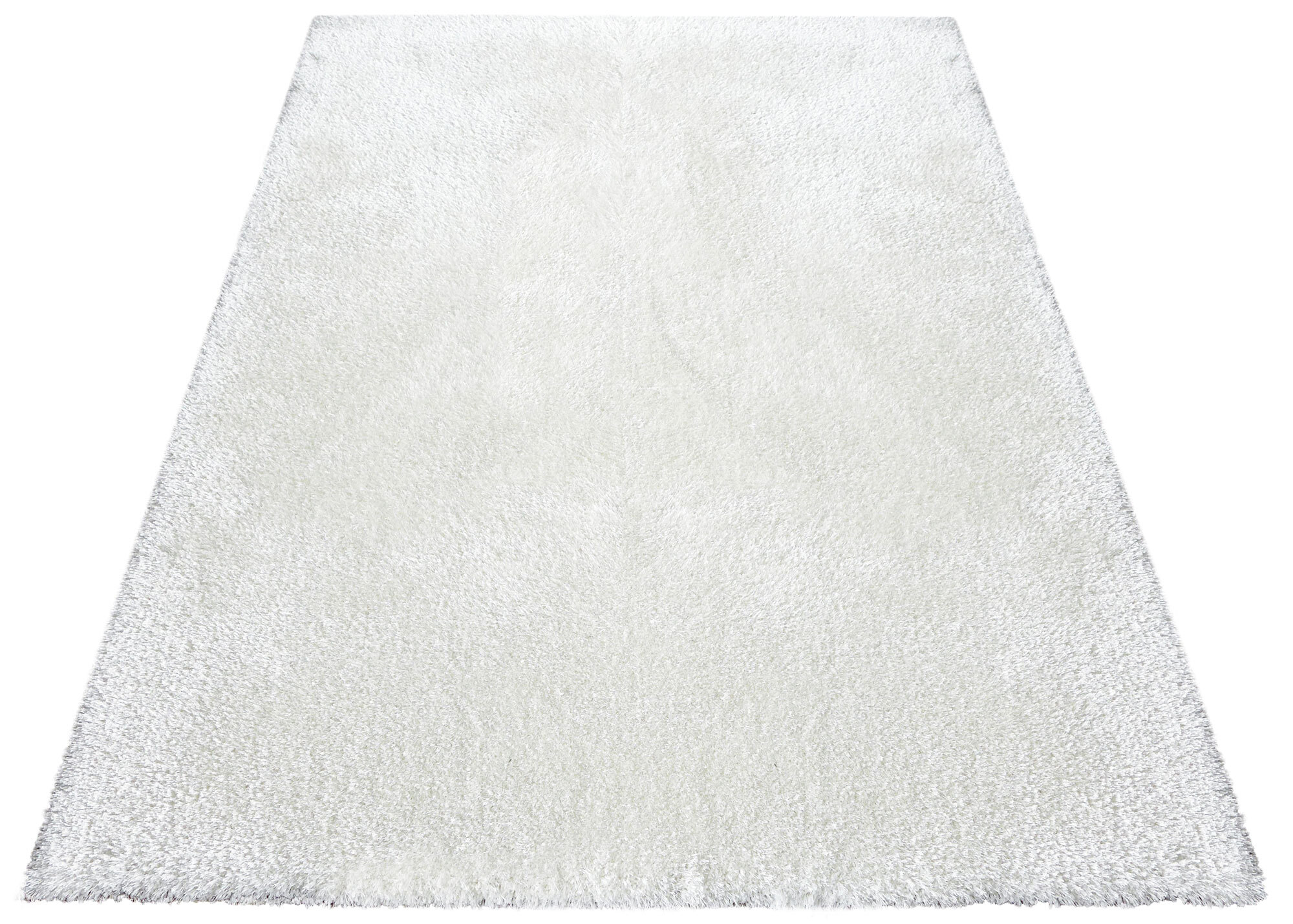Large View Luxe Plain Ivory Shaggy Rug